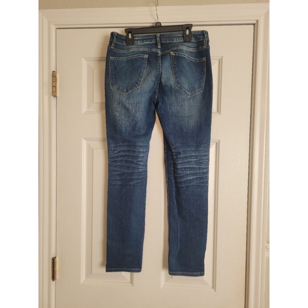 Vigoss Tomboy Distressed Straight Jeans Women's 28x25 Dark Wash Stretch
